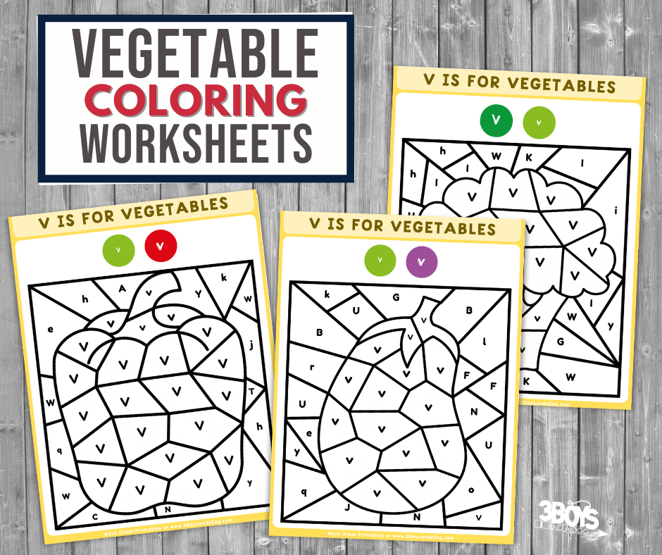 V is for vegetables coloring pages