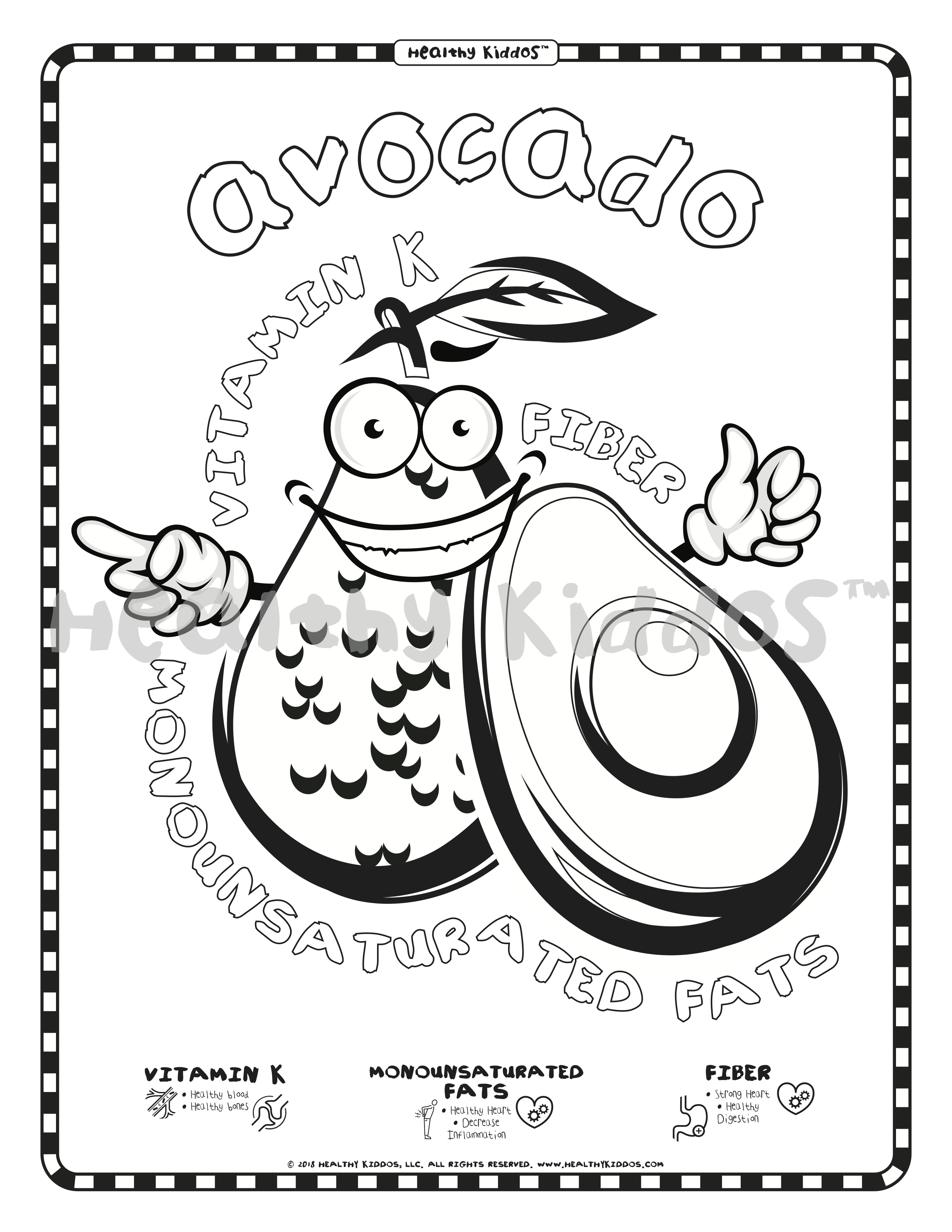 Digital healthy kiddosâ coloring pages