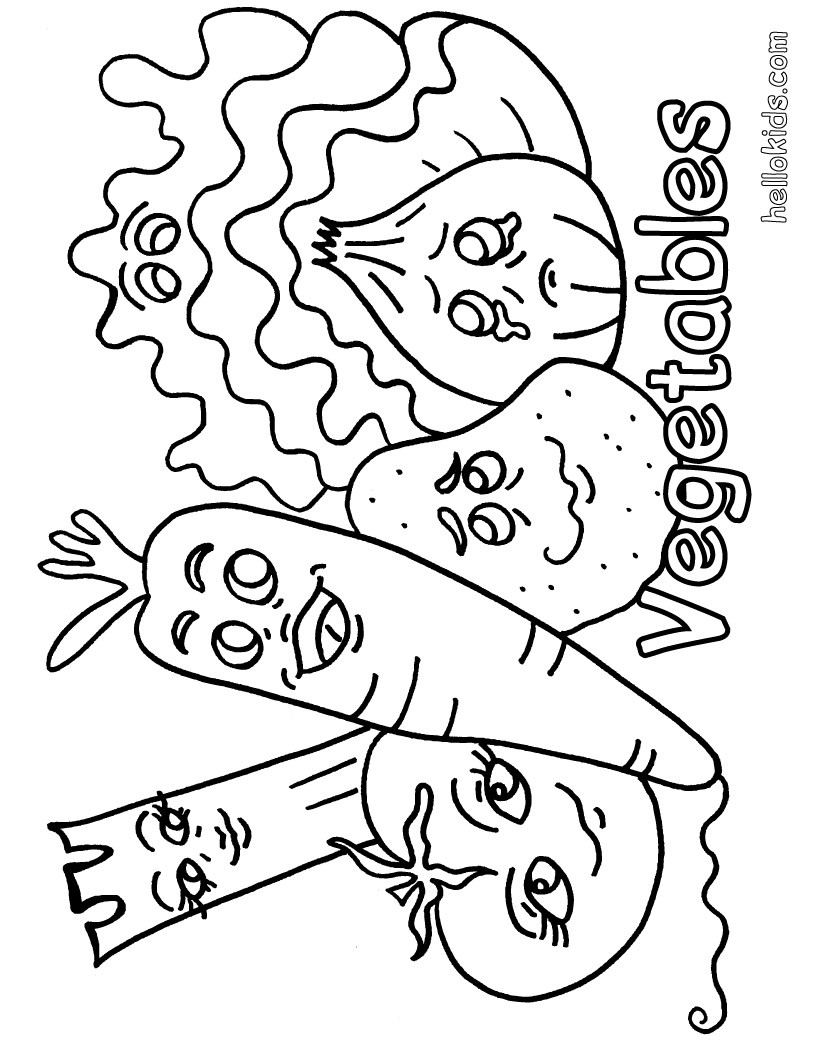 Vegetable coloring pages