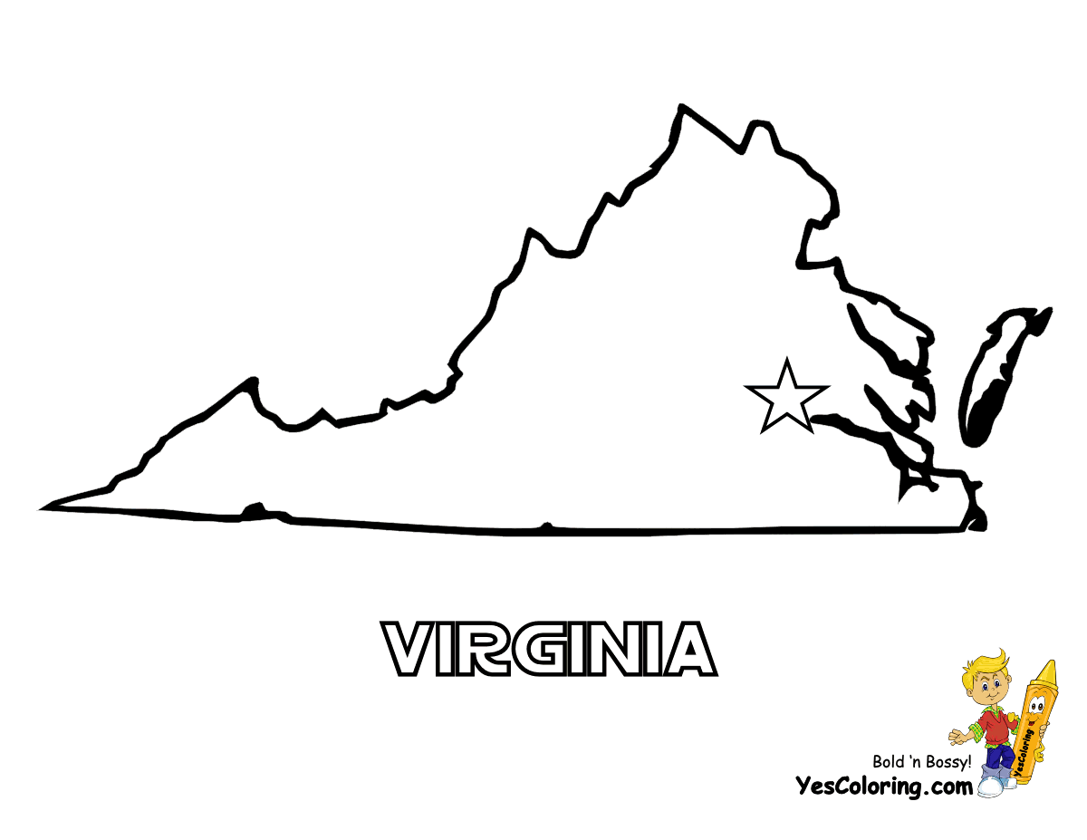 Printable virginia map for kids