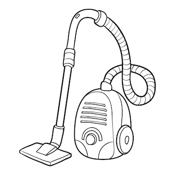 Premium vector coloring book for children vacuum cleaner