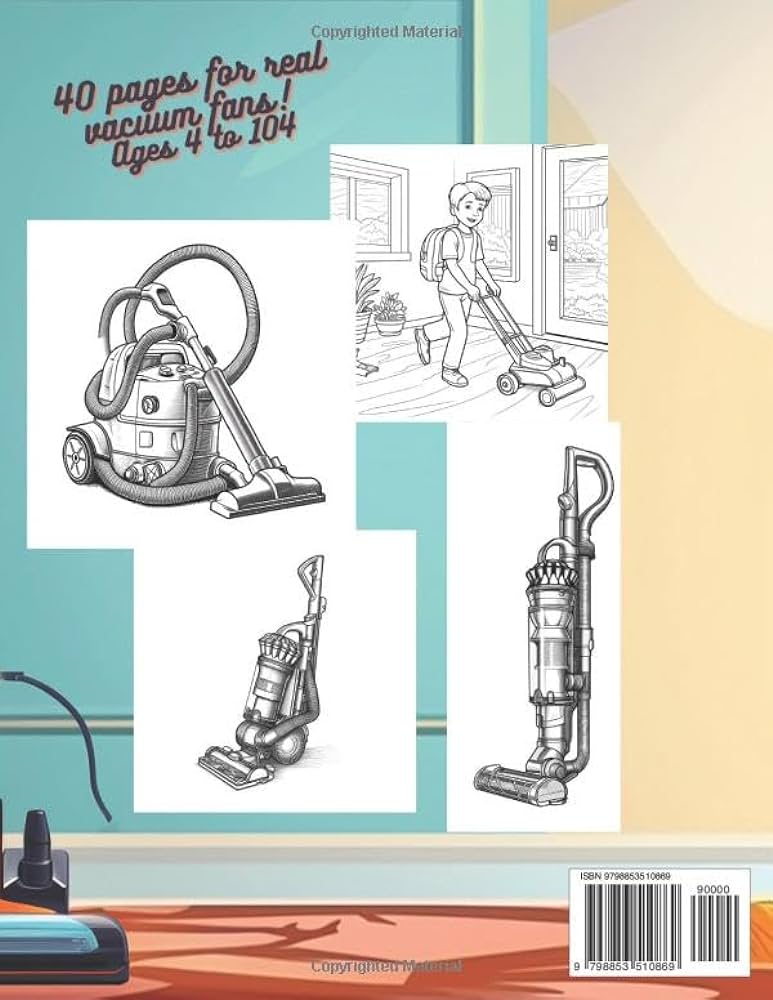 Vacuum cleaner kids coloring book