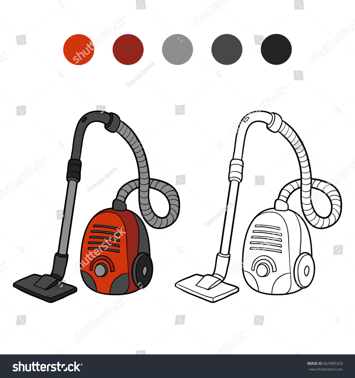 Coloring book children vacuum cleaner stock vector royalty free