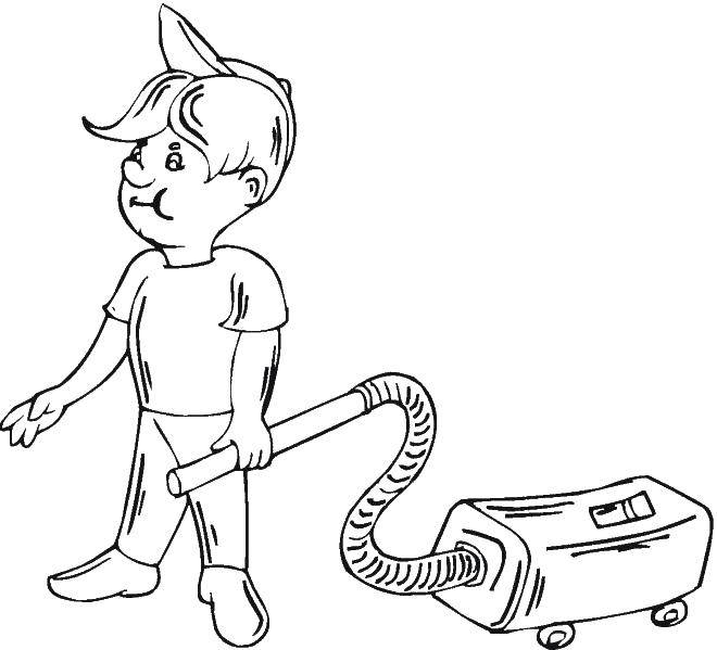 Online coloring pages coloring page vacuum cleaning download print coloring page