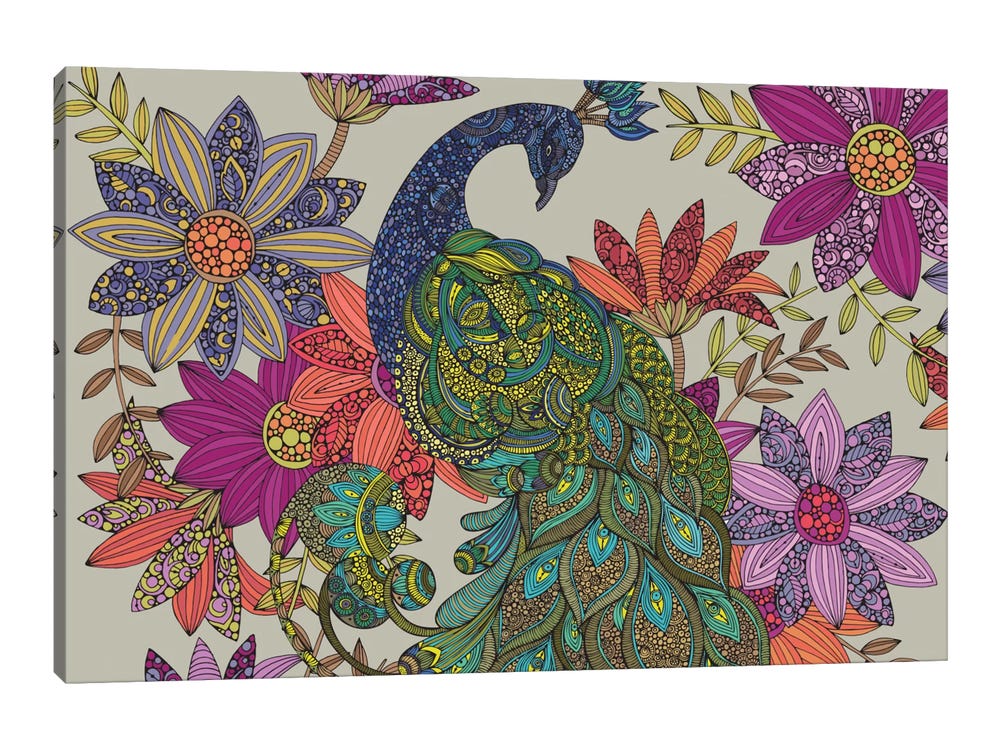 Peacock puzzle canvas art by valentina harper