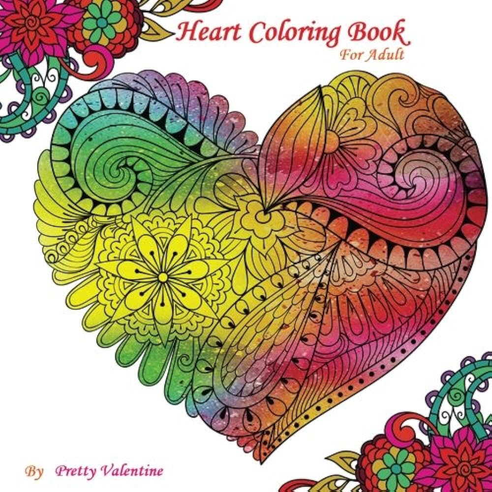 Heart coloring book for adult gorgeous heart designs valentine coloring book for adults pages volume pretty valentine books