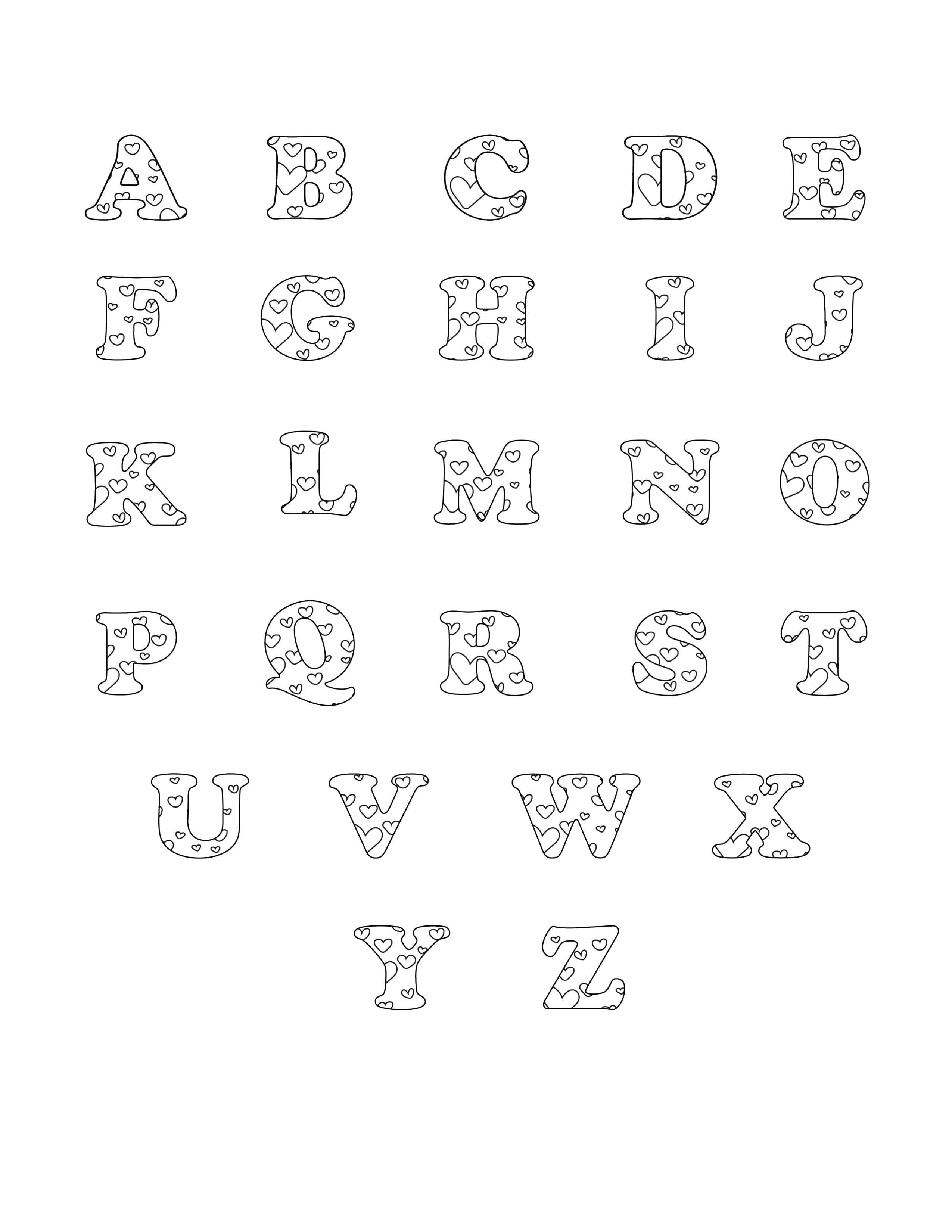 Free printable valentine bubble letters bubble letters alphabet