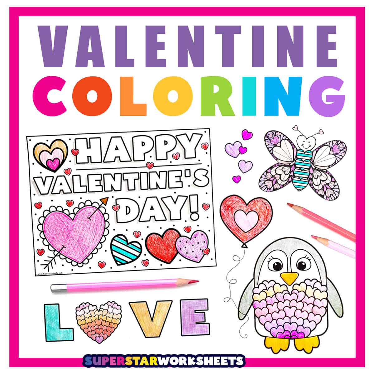 Valentines day coloring pages