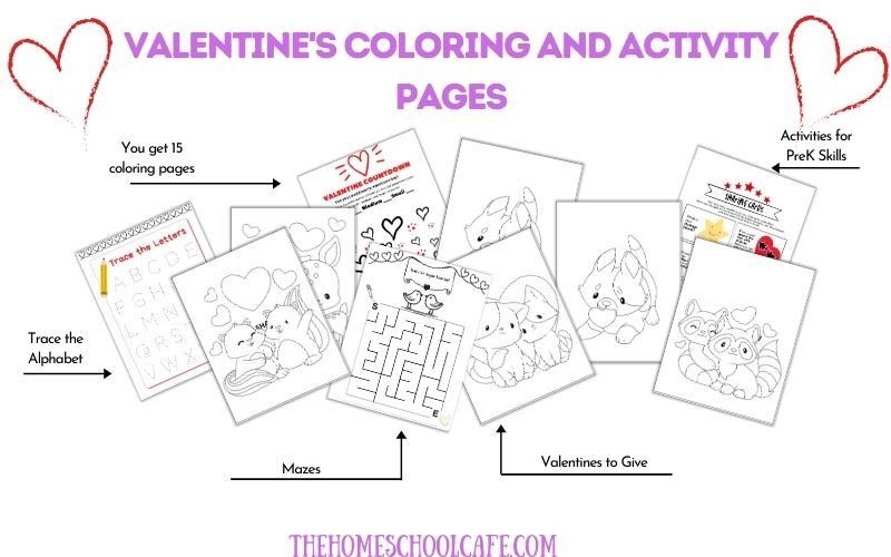 Valentines day activities and coloring pages for kids