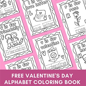 Valentine coloring s abc paet