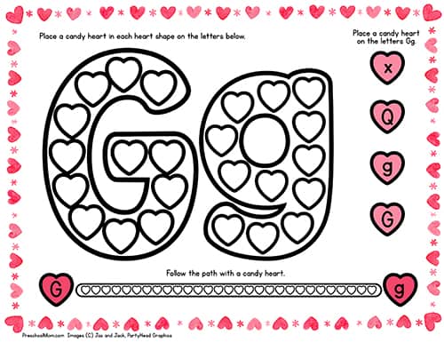 Valentine letter mats