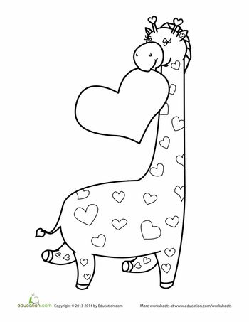 Valentines day giraffe coloring page valentine coloring valentines day coloring page giraffe coloring pages