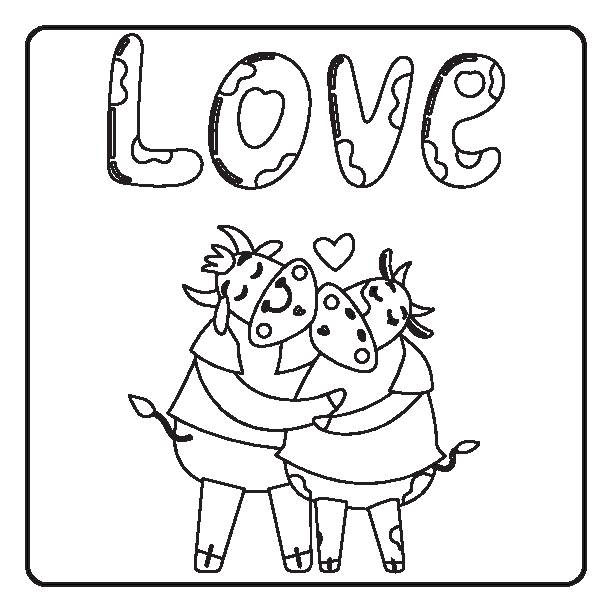 Valentine animals printable coloring pages