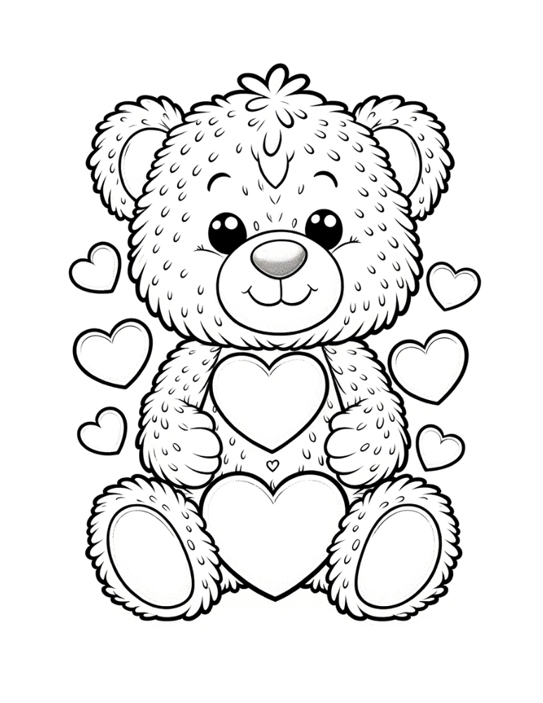 Free printable teddy bear coloring pages