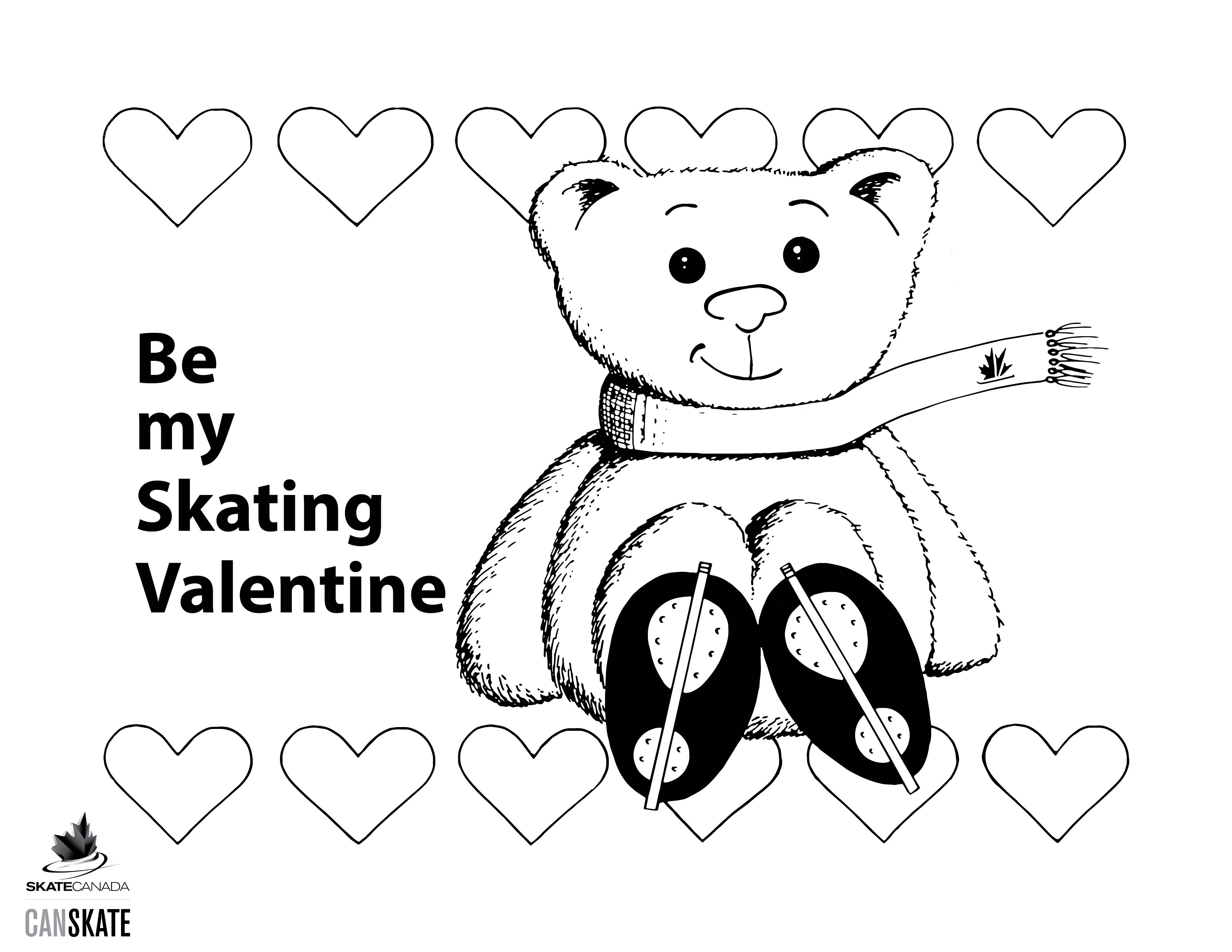 Nskate colouring sheet be my skating valentine english â materials talogue