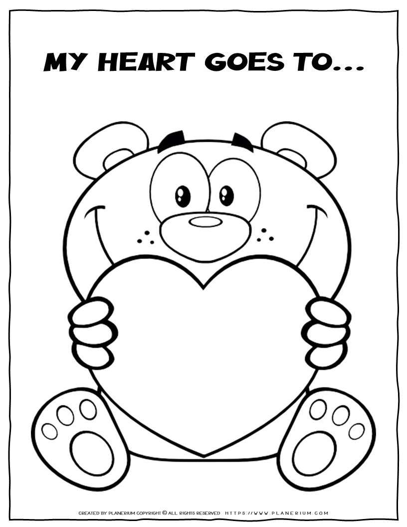 Valentines day coloring page