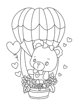 Printable balloon bear coloring pages valentines bear clipart bear svg