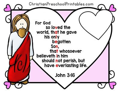 Valentines day bible printables