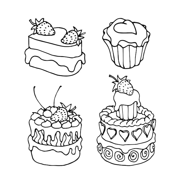 Birthday cake coloring images