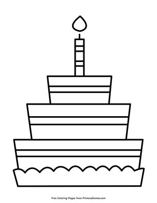 Birthday cake coloring page â free printable pdf from