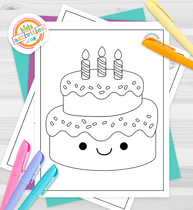 Free printable birthday cake coloring pages kids activities blog