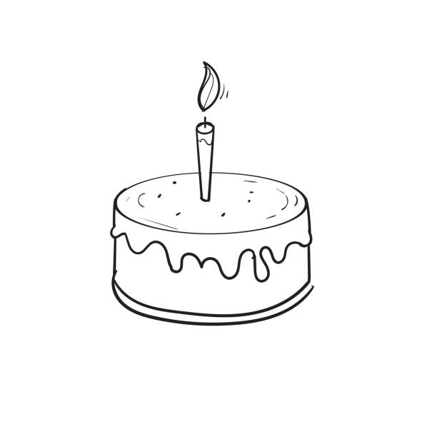 Drawing of valentine birthday cakes stock illustrations royalty