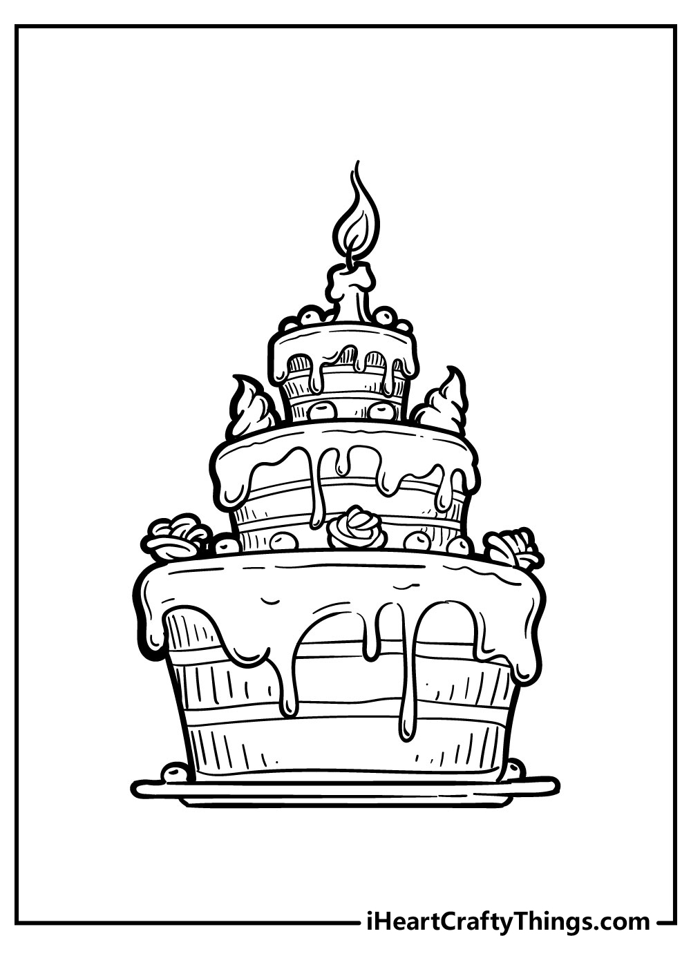 Cake coloring pages free printables