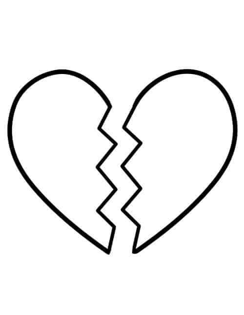 Broken heart coloring pages