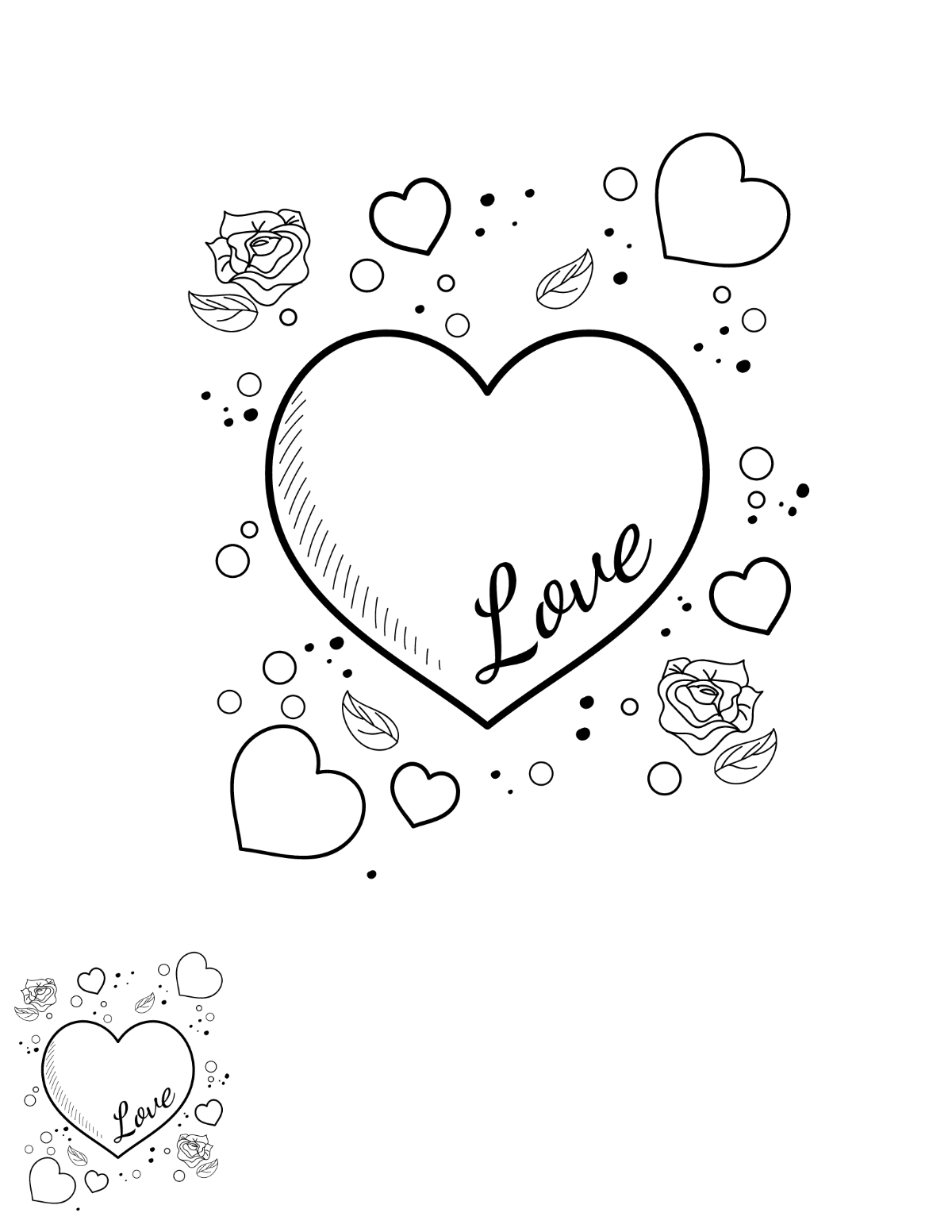 Free heart coloring page s examples