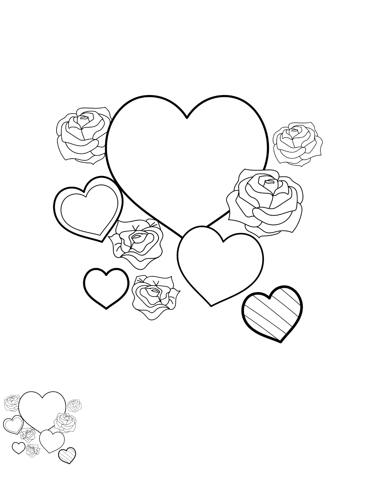 Free heart coloring page s examples