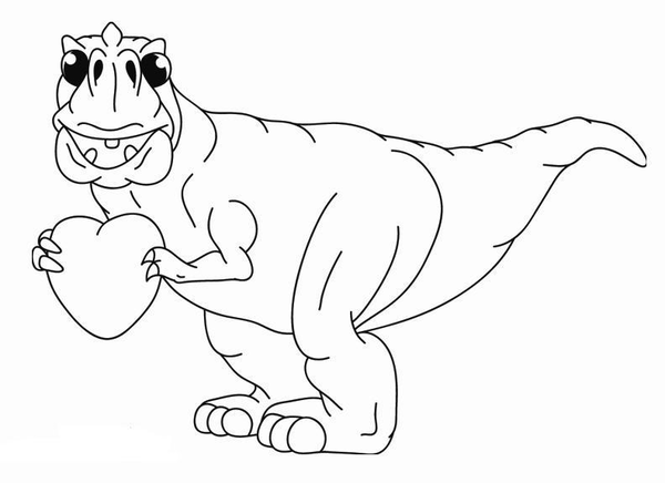 Cute t rex heart valentine dinosaur coloring pages free images at