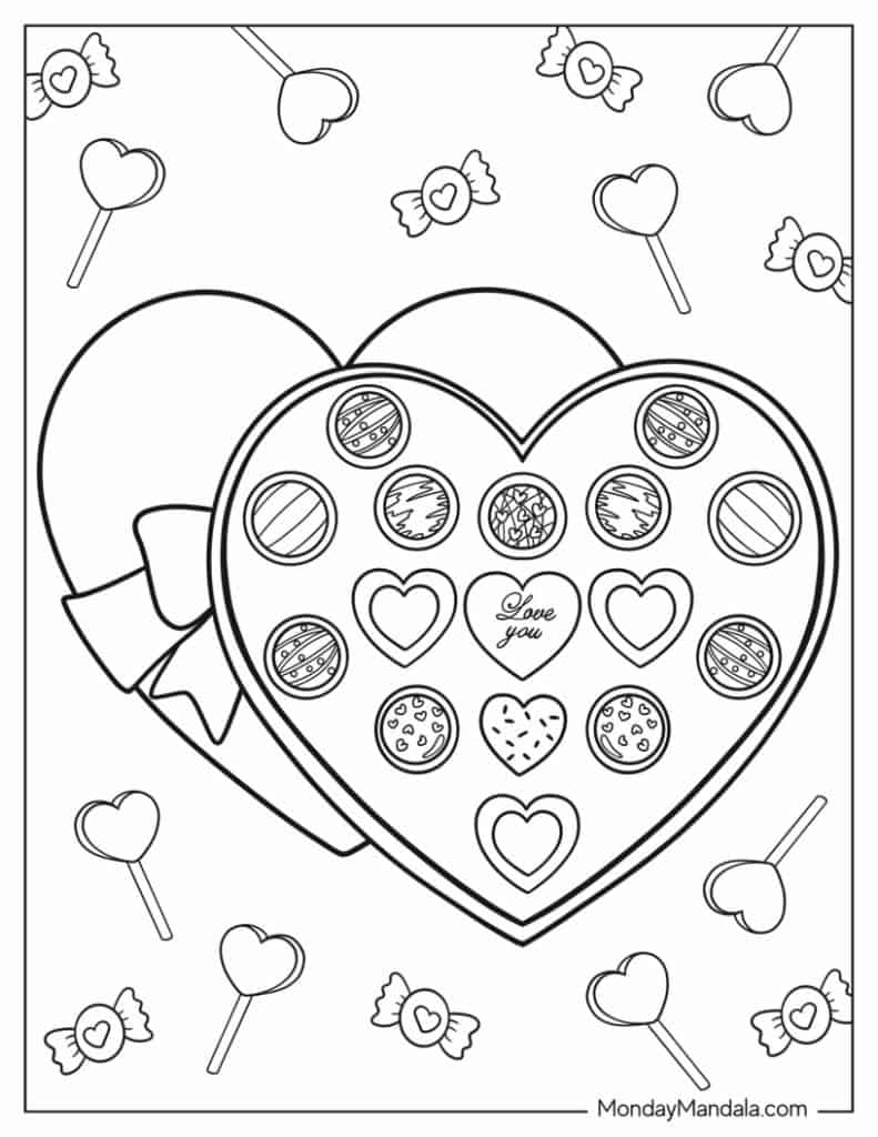 Heart coloring pages free pdf printables