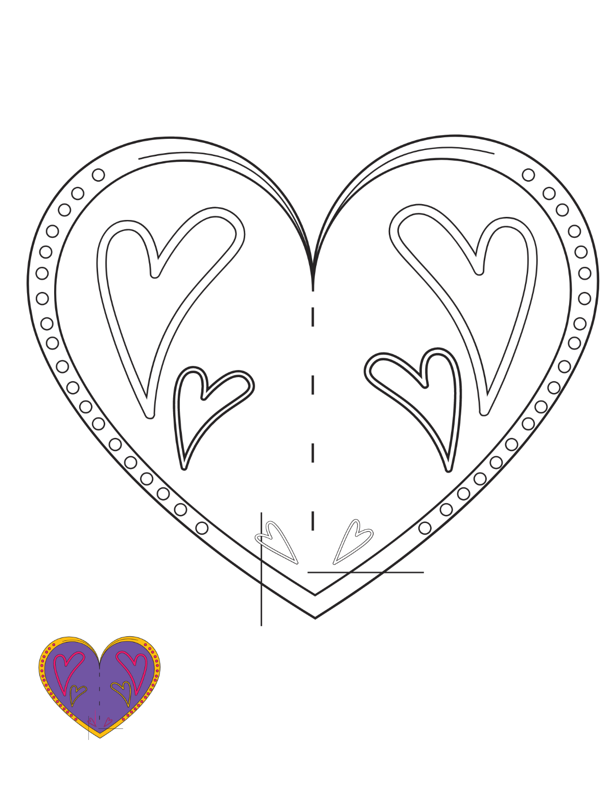 Free heart coloring page s examples