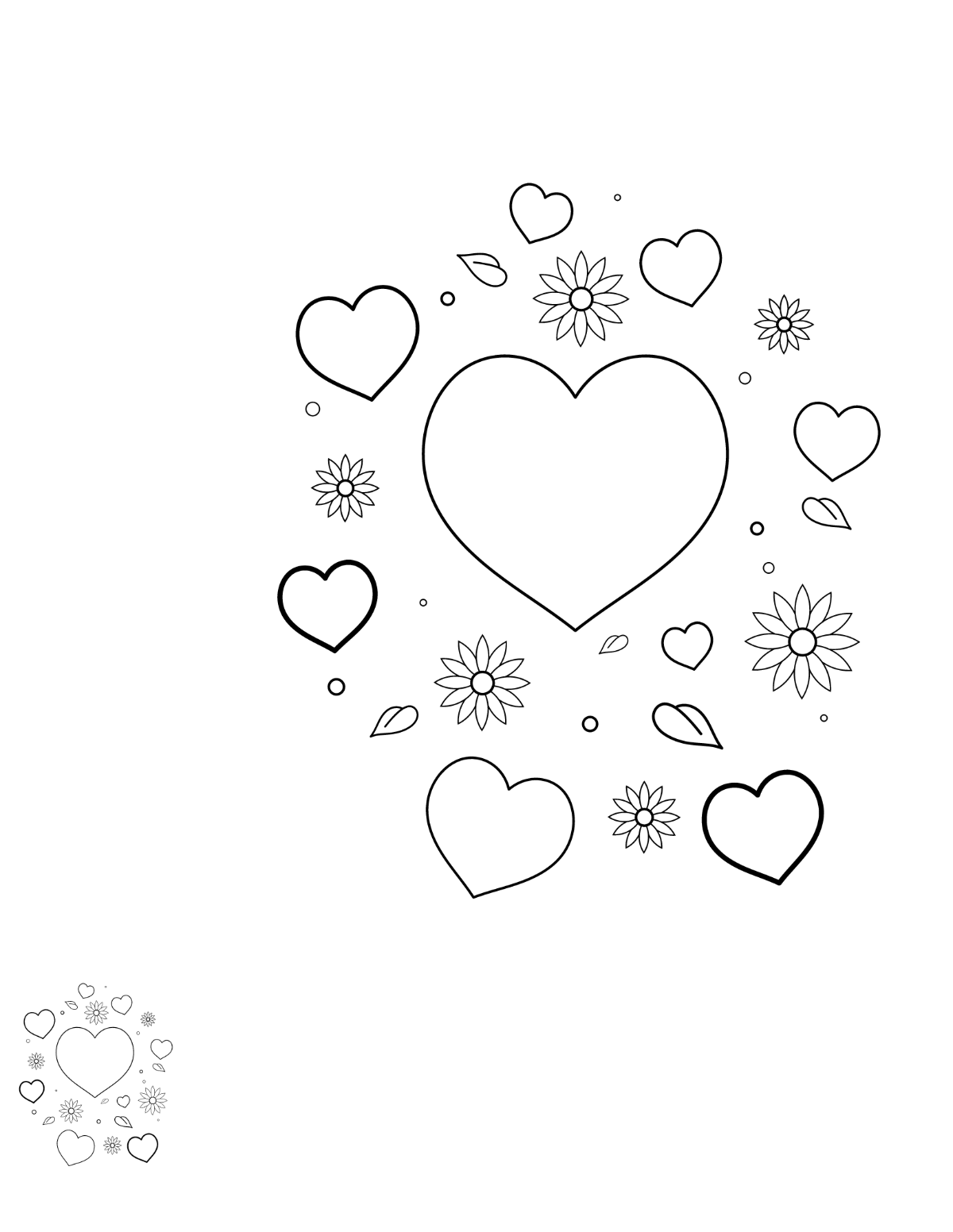 Free heart coloring page s examples