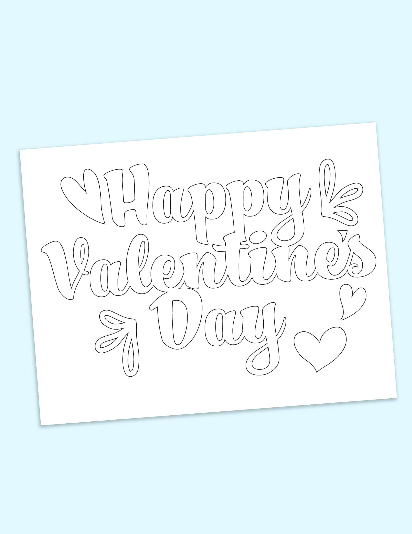 Free happy valentines day in bubble letters printable