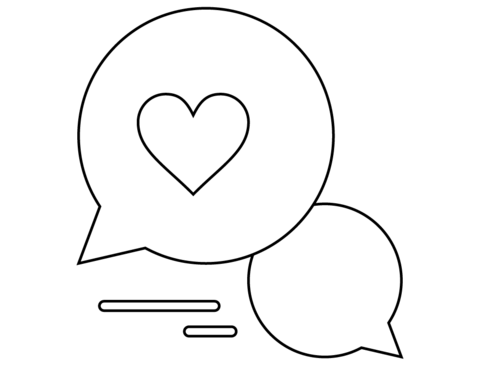 Valentines day love bubble chat coloring page free printable coloring pages