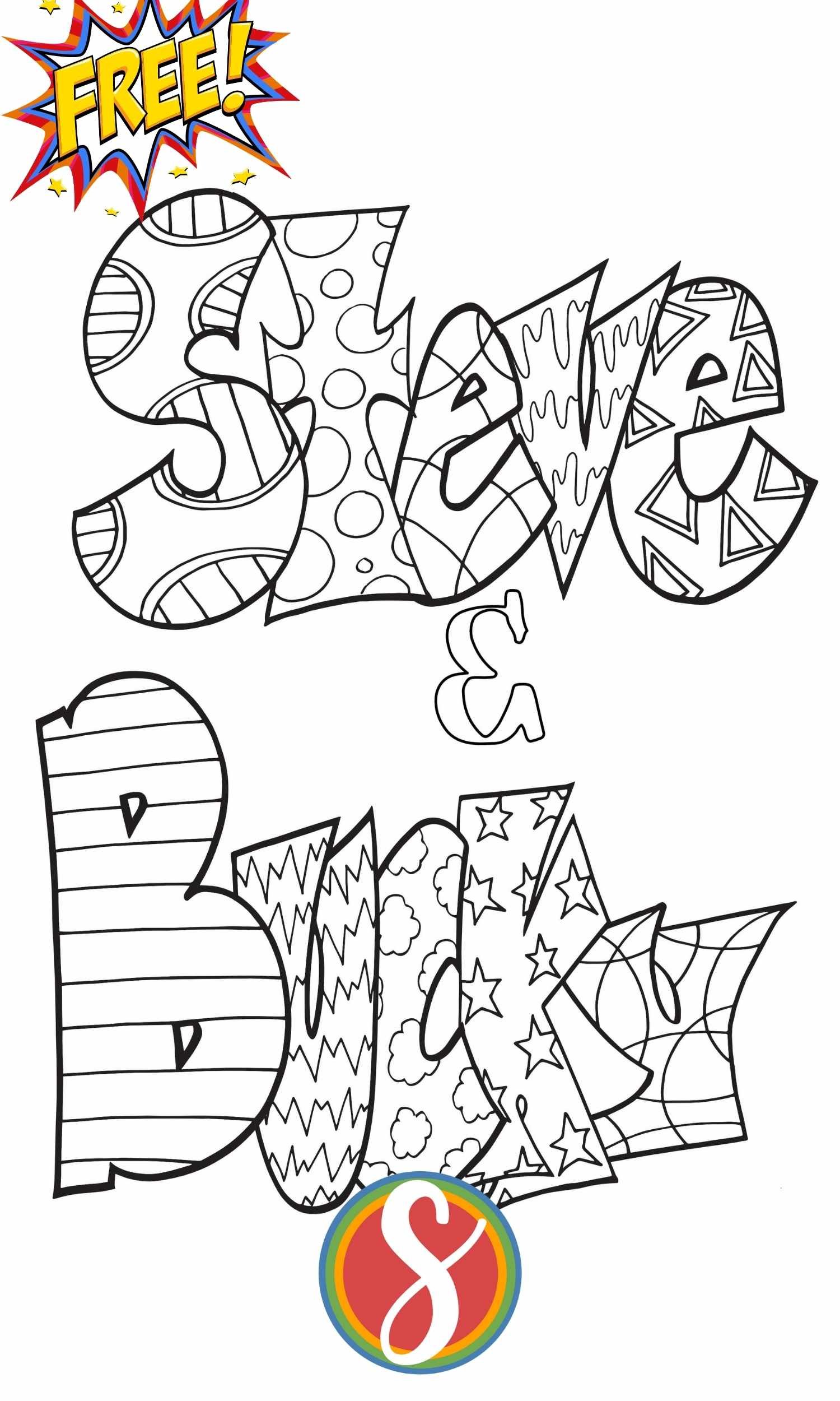 Free coloring pages â stevie doodles