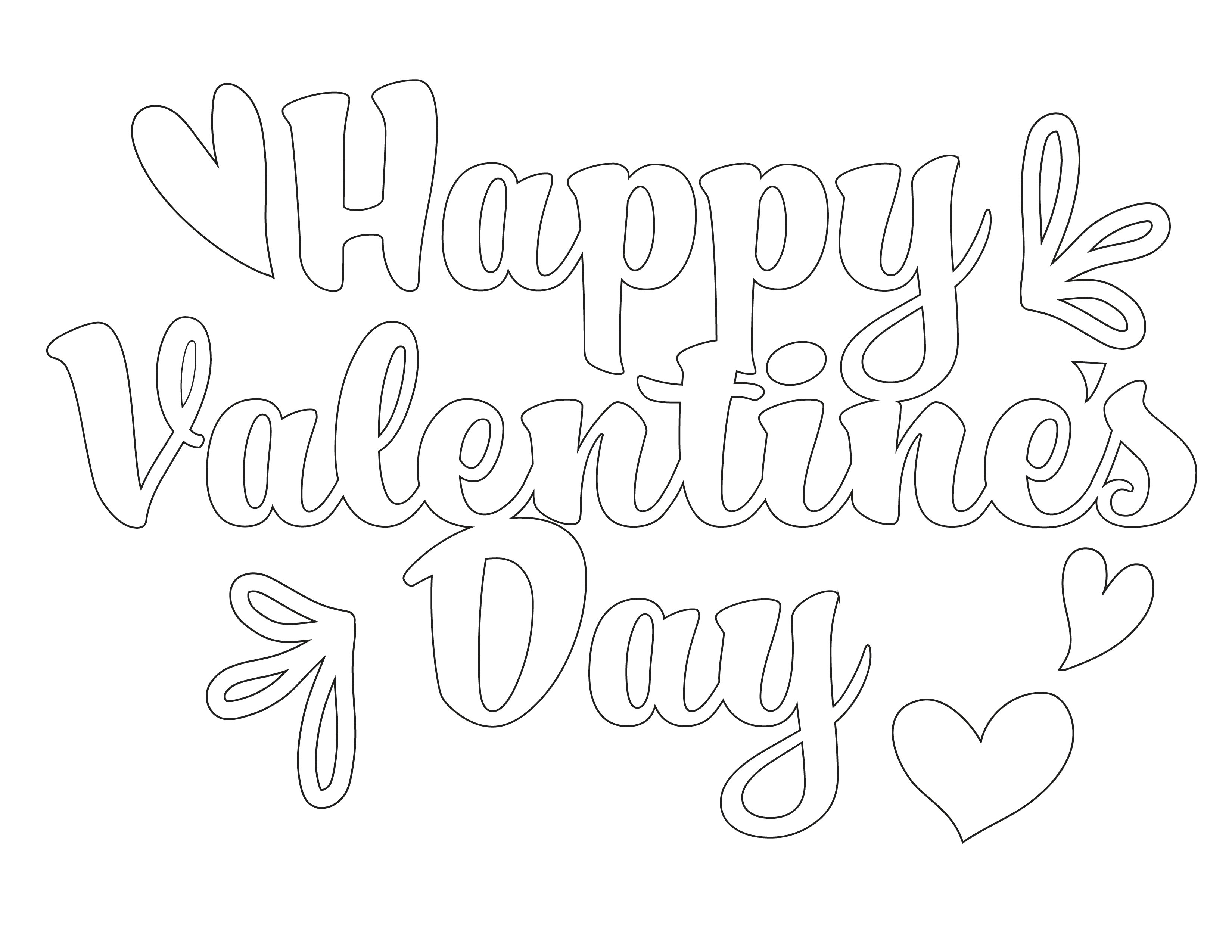 Free happy valentines day in bubble letters printable