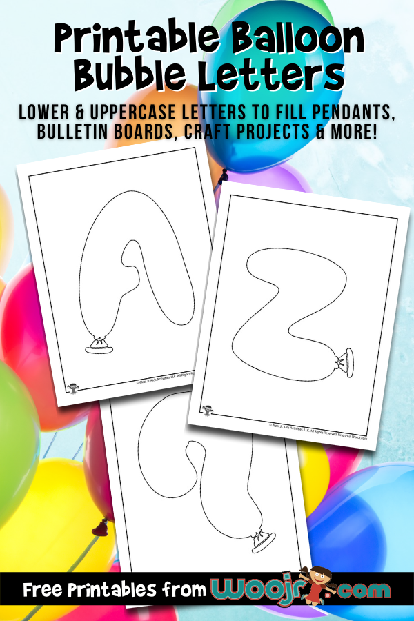 Printable balloon bubble letters woo jr kids activities childrens publishing