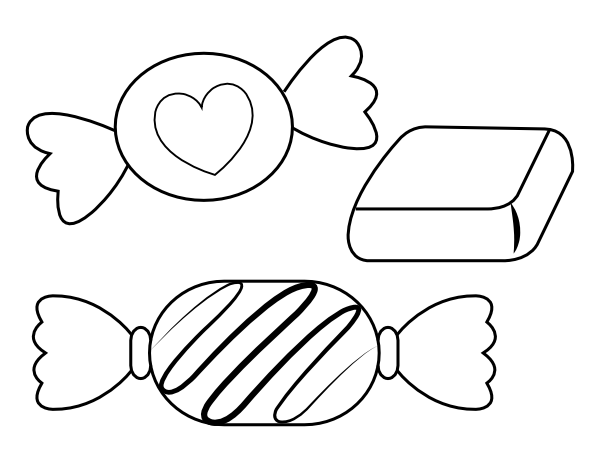 Printable valentine candy coloring page