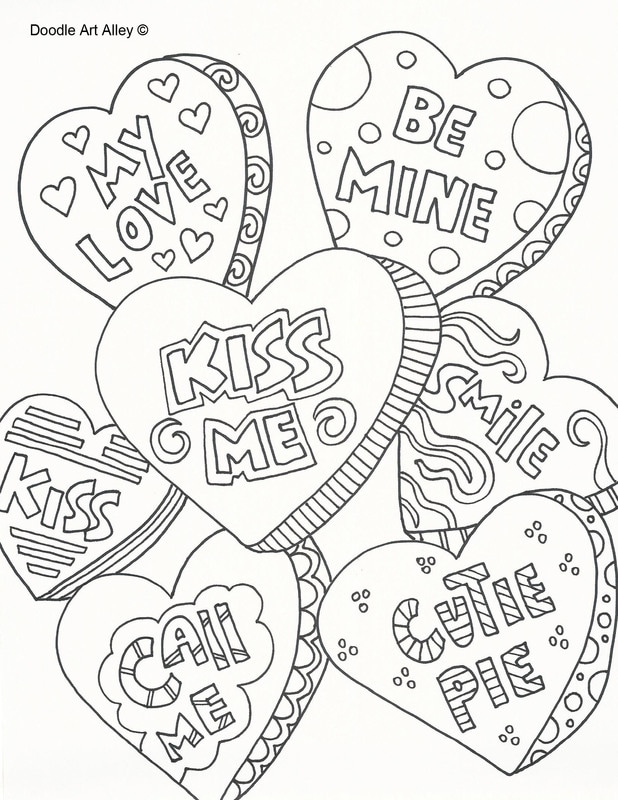 Valentines day coloring pages