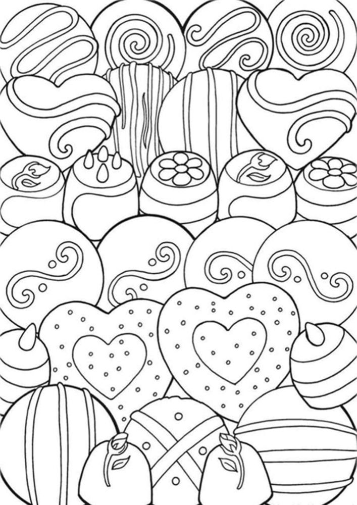 Free easy to print candy coloring pages