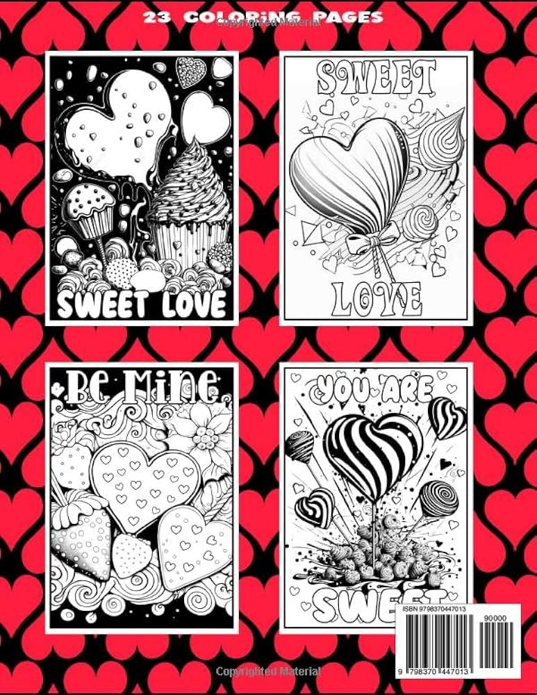 Valentine candy coloring book sweet love quotes with candy more ruby red books