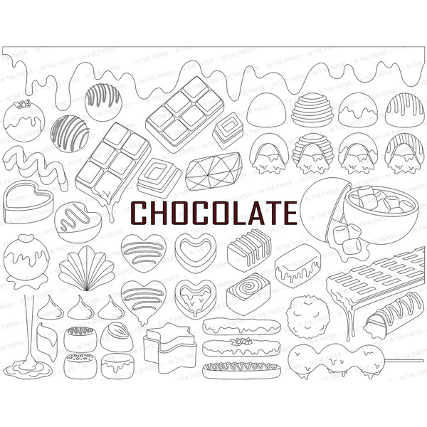 Chocolate coloring pages valentine day sweets png