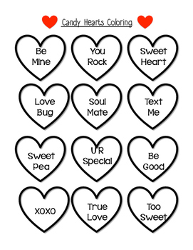 Valentine candy hearts coloring page by love what you teach tpt