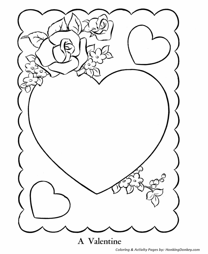 Valentines day cards coloring pages