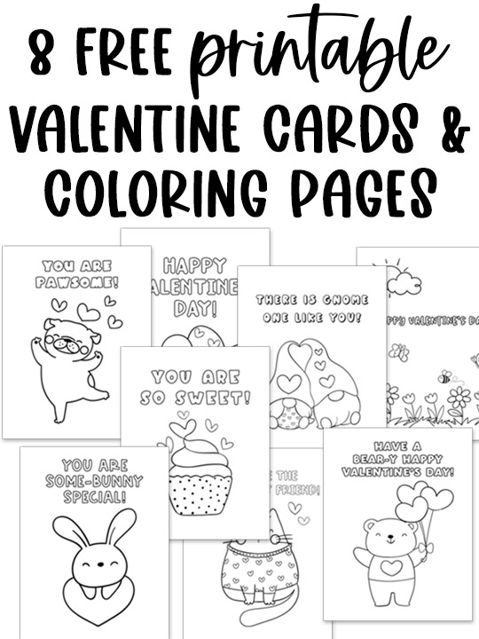 Free printable loring valentines day cards for kids