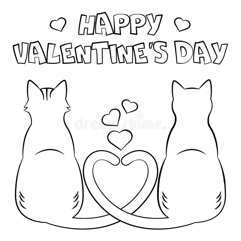 Coloring page happy valentines day stock vector