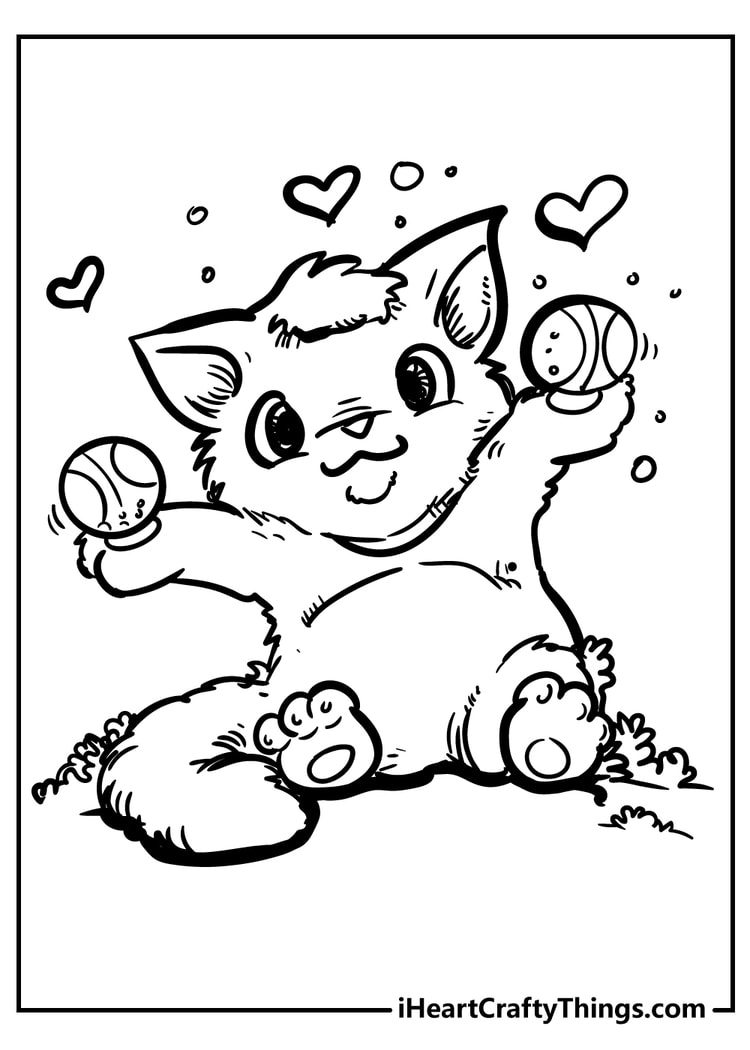 Cat coloring pages free printables