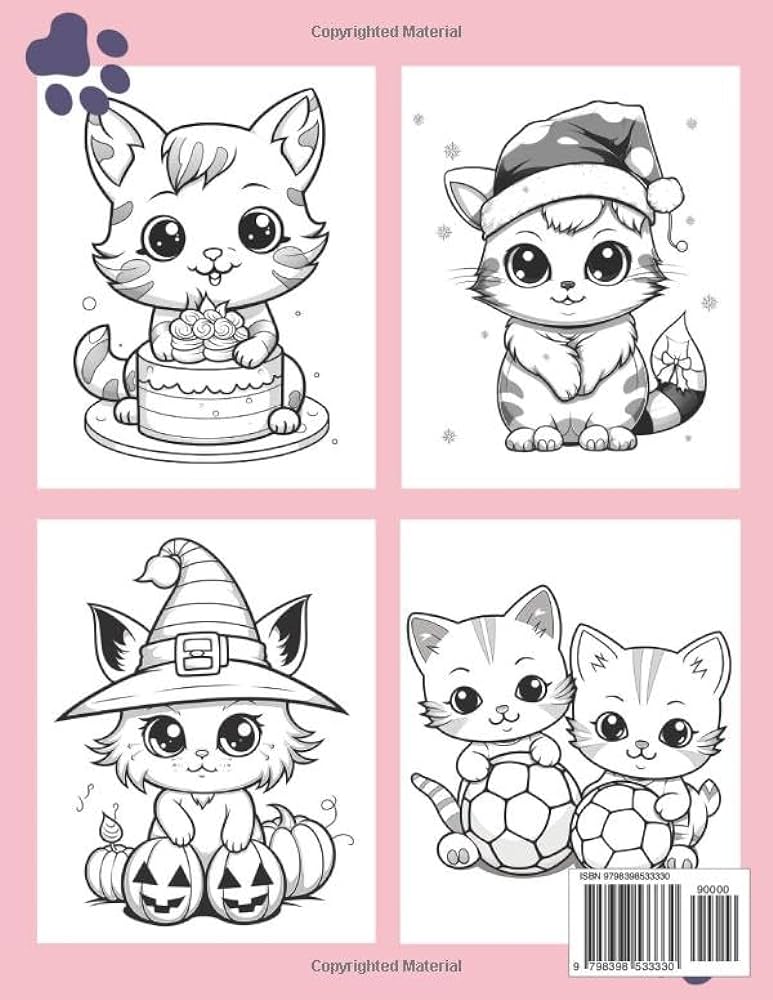 I love cat coloring book coloring pages with cute cats drawings for kids kittens on christmas halloween valentine and holiday themes adorable cartoon for children color painting activities writer daily